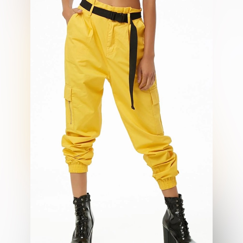 Forever 21 Yellow Cargo Pants